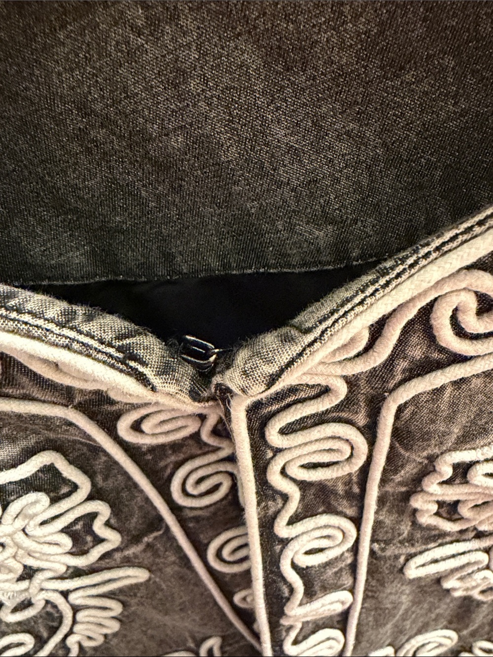 Soft Surroundings Black wash Jacket with White Embroidery - Picture 4 of 6